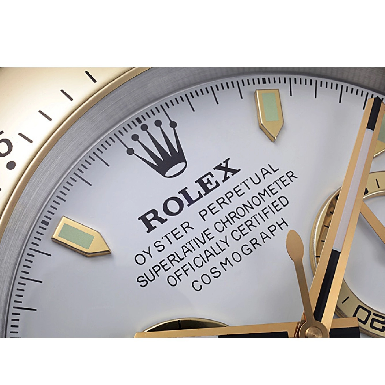 MiroTime 0726 Rolex Daytona Cosmograph Wall Clock Gold-White 621911